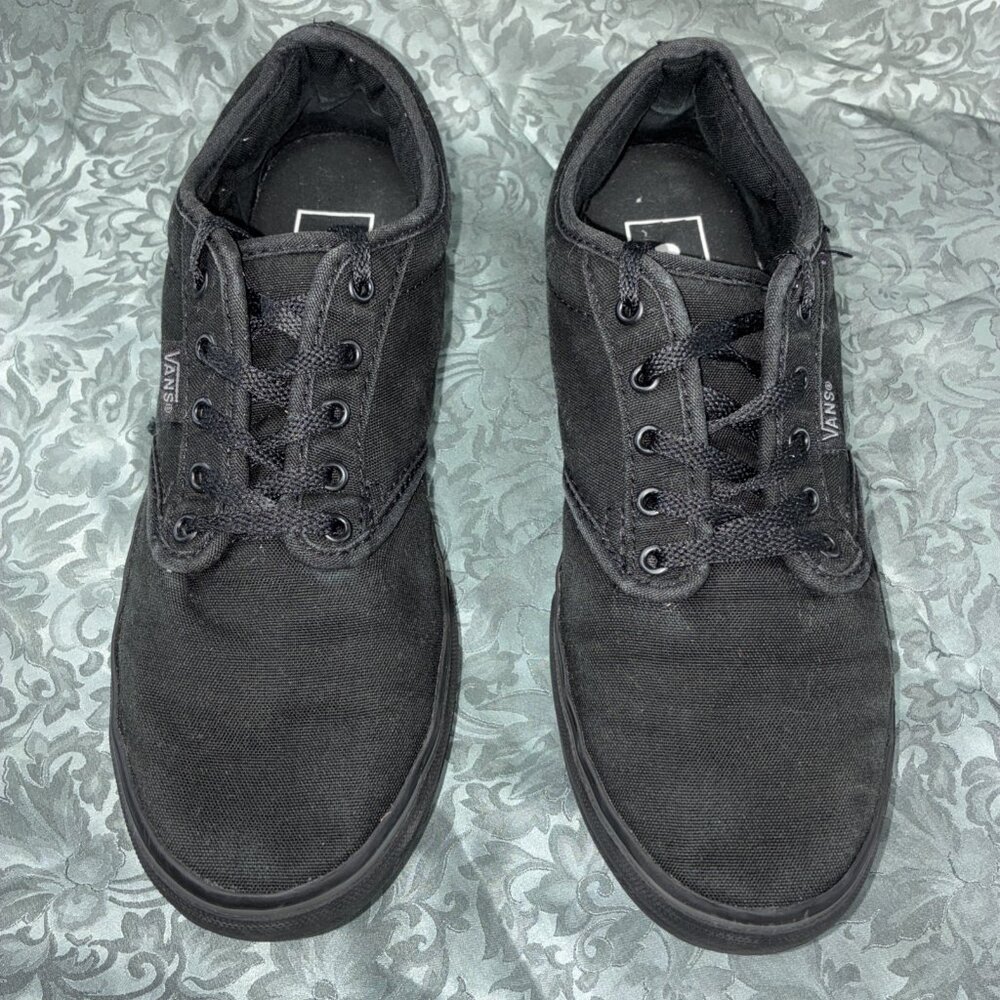 Vans Shoes Triple Black Old Skool Casual Skater Sneakers Streetwear Sz 7.5 #h